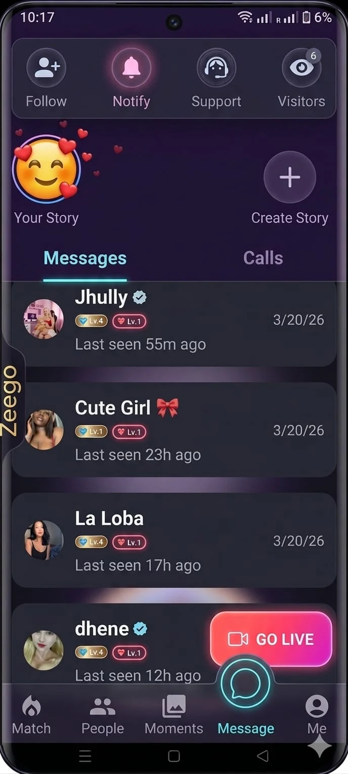 Zeego live video chat party screenshot