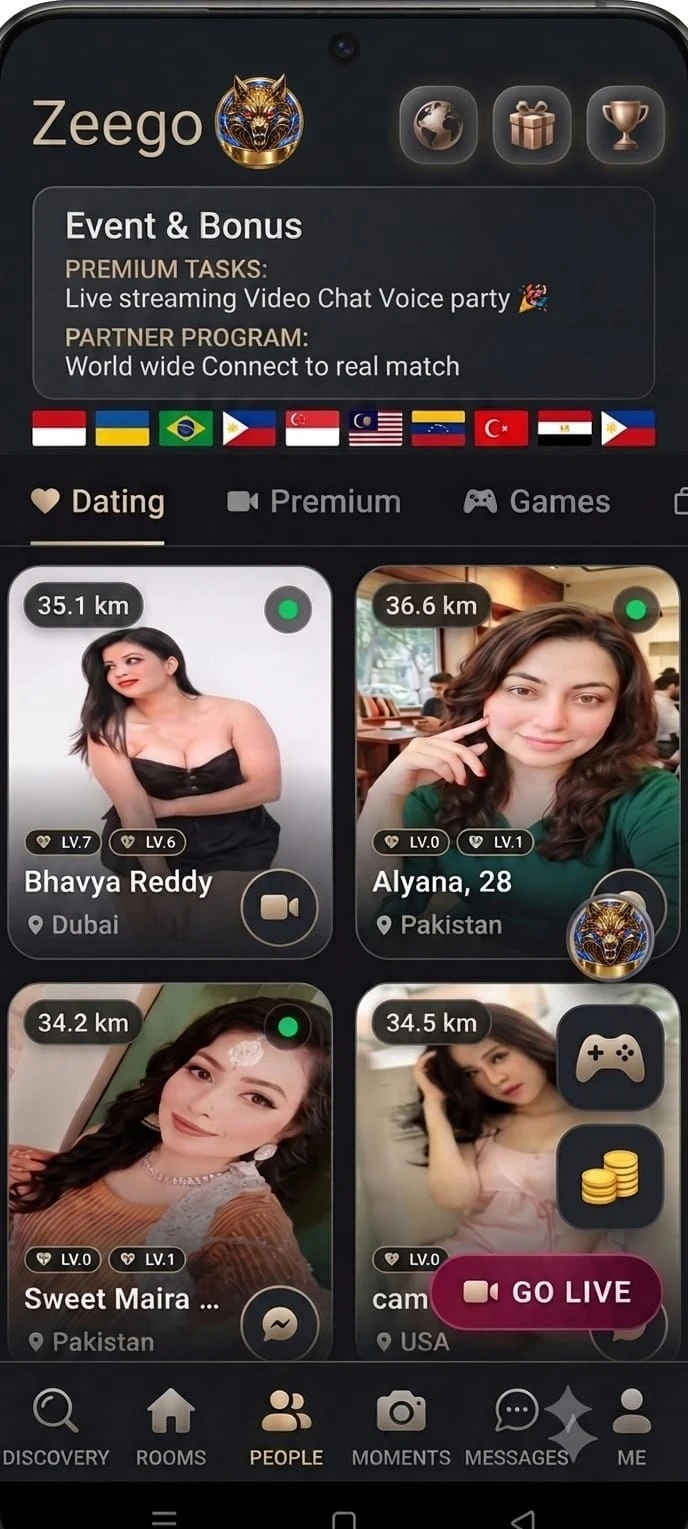 Zeego live video chat party screenshot